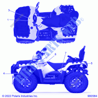 BODY, DECALSS, GRAPHIC   A23SYY95AD (900584) for Polaris SPORTSMAN TOURING 1000 2023