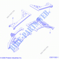 REAR SUSPENSION CONTROL ARMS   A23SYY95AD (C0211322 1) for Polaris SPORTSMAN TOURING 1000 2023