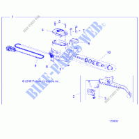 BRAKES, FRONT BRAKE LEVER AND MASTER CYLINDER   A23SYE95PM (100932) for Polaris SPORTSMAN TOURING XP 1000 2023