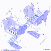 BODY, FOOTWELLS   A23SXM95AM (C102210 1) for Polaris SPORTSMAN XP 1000 2023