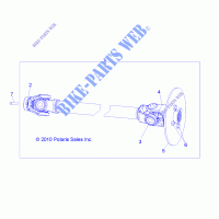 DRIVE TRAIN, FRONT PROP SHAFT   R12RC08GA/GH/FA/FH (49LEVSHAFTPROP10SDW) for Polaris RANGER EV/LEV 4X4 2012
