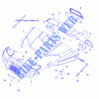 HOOD, DASH AND GRILL   R12RC08GA/GH/FA/FH (49RGRHOOD11EV) for Polaris RANGER EV/LEV 4X4 2012
