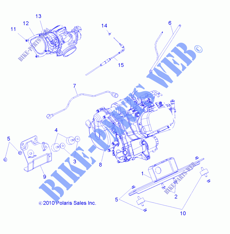 ENGINE, MOUNTING   R11HR76AG/AR (49RGRENGINEMTG116X6) for Polaris RANGER 6X6 800 EFI 2011
