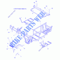 CHASSIS, FRAME AND FRONT BUMPER   R11RC08GA/GH/FA/FH (49RGRFRAME11EV) for Polaris RANGER EV 4X4/INTL 2011