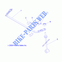 REAR SUSPENSION STABILIZER BAR   R10RH45AG/AH/AR (49RGRSTABILIZERRR10) for Polaris RANGER 4X4 400 HO 2010