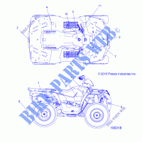 DECALS   A16SAA57N1  for Polaris SPORTSMAN 450 HO 2X4 MD 2016