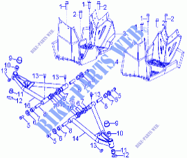 CHASSIS, A ARM AND FOOTREST   A16YAK09AF (A00049) for Polaris OUTLAW 90 2016
