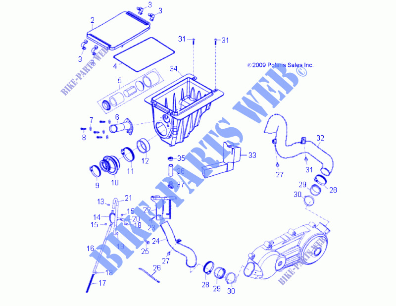 ENGINE, AIR INTAKE SYSTEM   A16YAP20AF (49ATVAIRBOX10PHX) for Polaris PHOENIX 200 2016