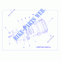 REAR BRAKE CALIPER   R10RC08GA/GH/FA/FH (49RGRCALIPERRR10EV) for Polaris RANGER EV/INTL 4X4 2010