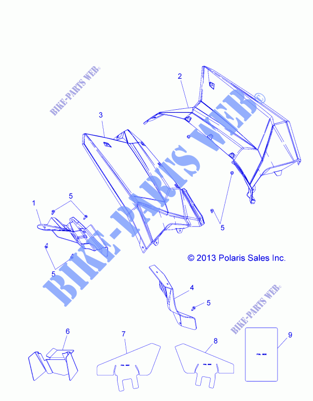 BODYWORK   CAB  AND HEAT SHIELDS   A14GH9EAW (49ATVCABRR14SCRAM) for Polaris SCRAMBLER XP 1000 HO EPS 2014