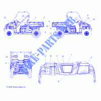 DECALS   R09HH68/HY68 ALL OPTIONS (49RGRDECALSS097004X4) for Polaris RANGER 4X4 700 EFI ALL OPTIONS 2009