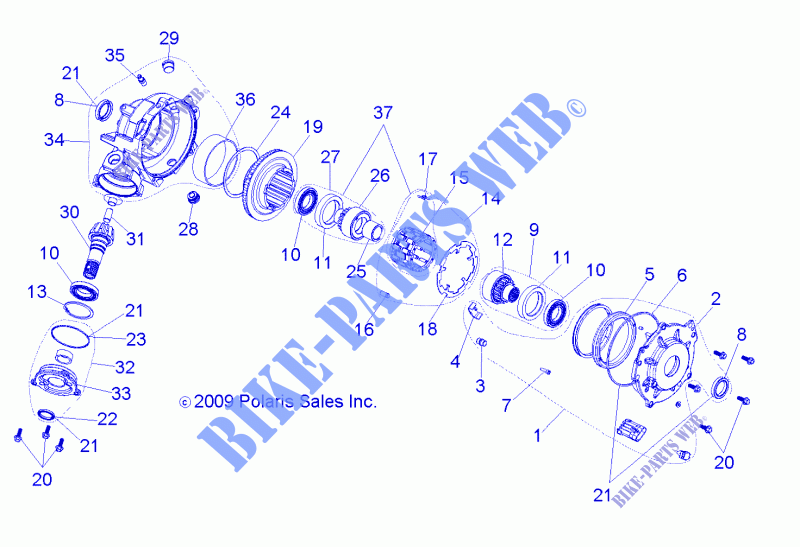 DRIVE TRAIN, FRONT GEARCASE INTERNALS   R09HH68/HY68 ALL OPTIONS (49RGRTRANSINTL108004X4) for Polaris RANGER 4X4 700 EFI ALL OPTIONS 2009