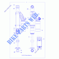 REAR SHOCK   A14GH8EFI (49ATVSHOCKRR7044080) for Polaris SCRAMBLER XP 850 HO EPS INTL 2014