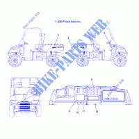 DECALS   R06RB50AA/RD50AA (4999202119920211A13) for Polaris RANGER 500 2X4/4X4 2006
