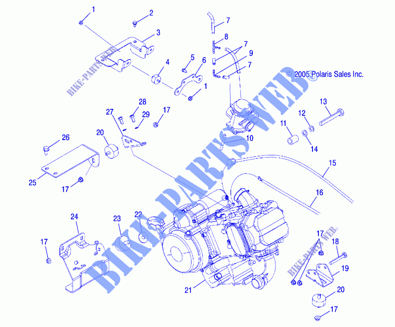 ENGINE MOUNTING   R06RB50AA/RD50AA (4999202119920211B03) for Polaris RANGER 500 2X4/4X4 2006