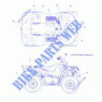 DECALS   A14MH46AA/AH/MS46AA (49ATVDECALSS13SP400) for Polaris SPORTSMAN 400 HO 4X4 / SE  2014