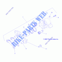 REAR BRAKE CALIPER   A14ZN5EAB/C/M/S (49ATVBRAKERR09Q60) for Polaris SPORTSMAN XP 550 EPS BROWNING LE 2014