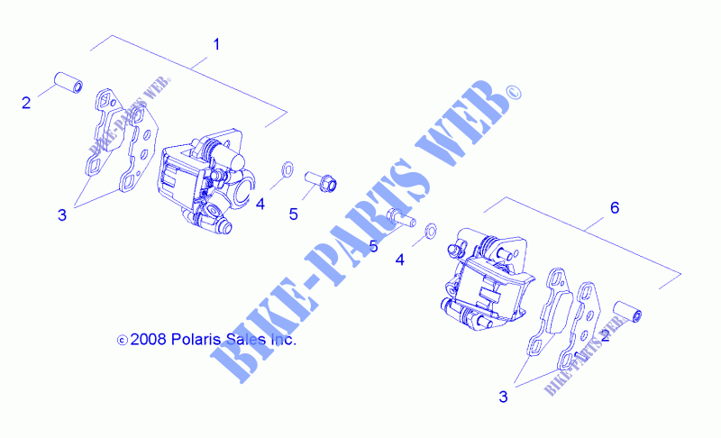 BARKE FRONT BRAKE CALIPER   R15YAV17AA/AF/BA/BF (49RGRCALIPER09RZR170) for Polaris RZR 170 2015