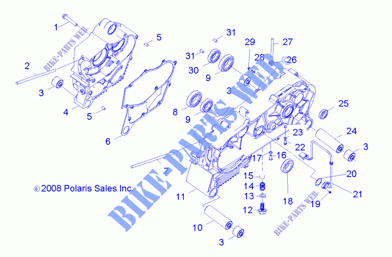 CRANKCASE   R15YAV17AA/AF/BA/BF (49RGRCRANKCASE09RZR170) for Polaris RZR 170 2015