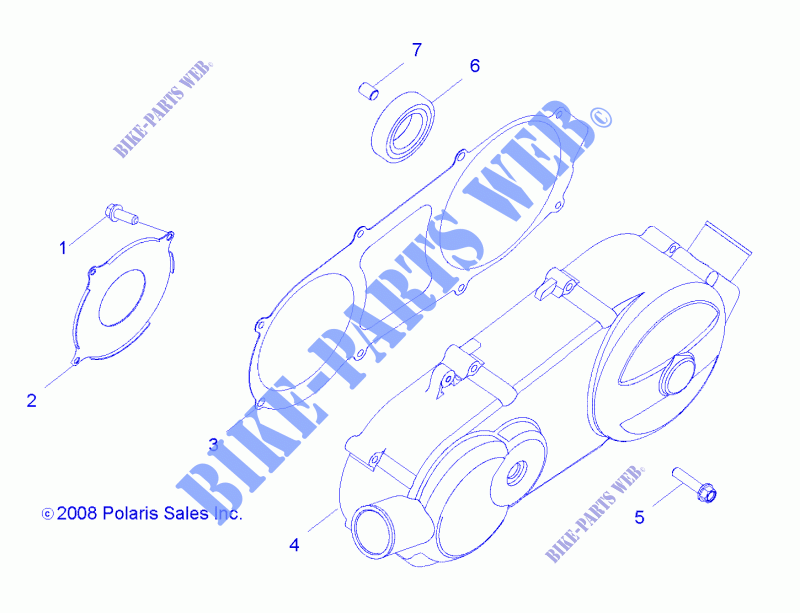 CRANKCASE COVER, LH   R15YAV17AA/AF/BA/BF (49RGRCRANKCVRLH09RZR170) for Polaris RZR 170 2015