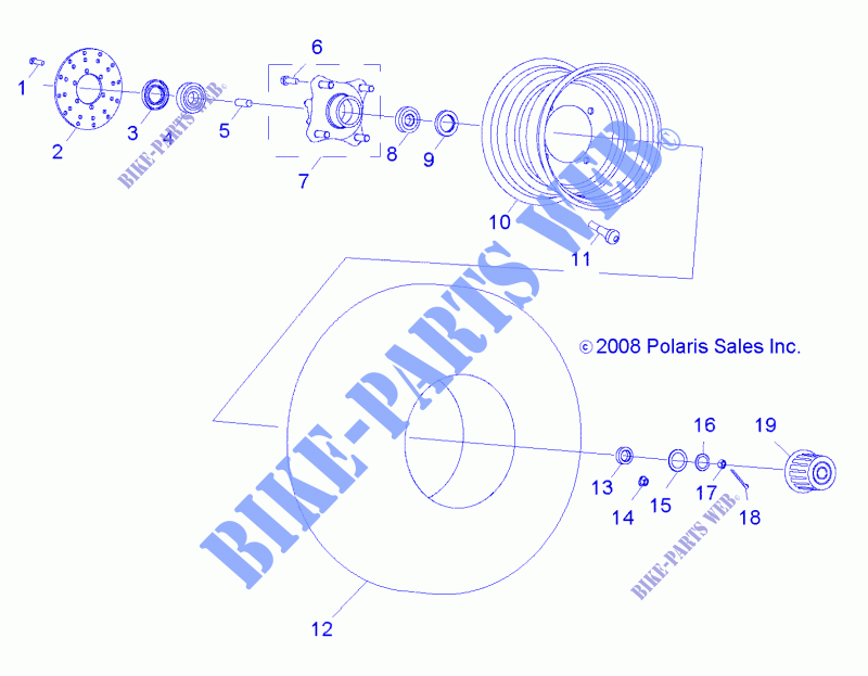 WHEELS, FRONT   R15YAV17AA/AF/BA/BF (49RGRWHEELFRT09RZR170) for Polaris RZR 170 2015