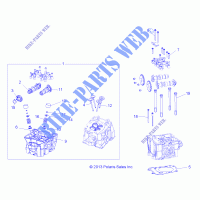 CYLINDER HEAD, CAMS AND VALVES   A14MH57AA/AC/AD (49RGRCYLINDERHD14570) for Polaris SPORTSMAN 570 EFI 2014