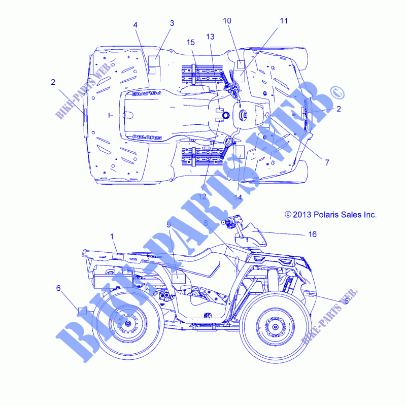 DECALS   A14MH57AA/AC/AD (49ATVDECALSS14570) for Polaris SPORTSMAN 570 EFI 2014
