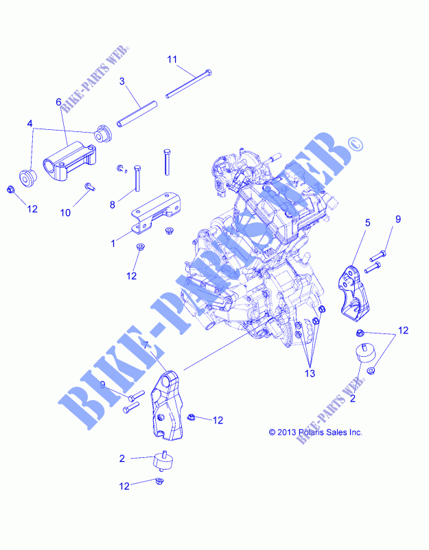 ENGINE, MOUNTING   A14MH57AA/AC/AD (49ATVENGINEMTG14SP570) for Polaris SPORTSMAN 570 EFI 2014