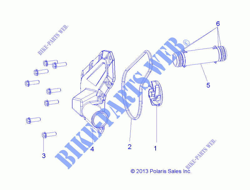 ENGINE, WATERPUMP IMPELLER AND COVER   A14MH57AA/AC/AD (49ATVWATERPUMP14SP570) for Polaris SPORTSMAN 570 EFI 2014
