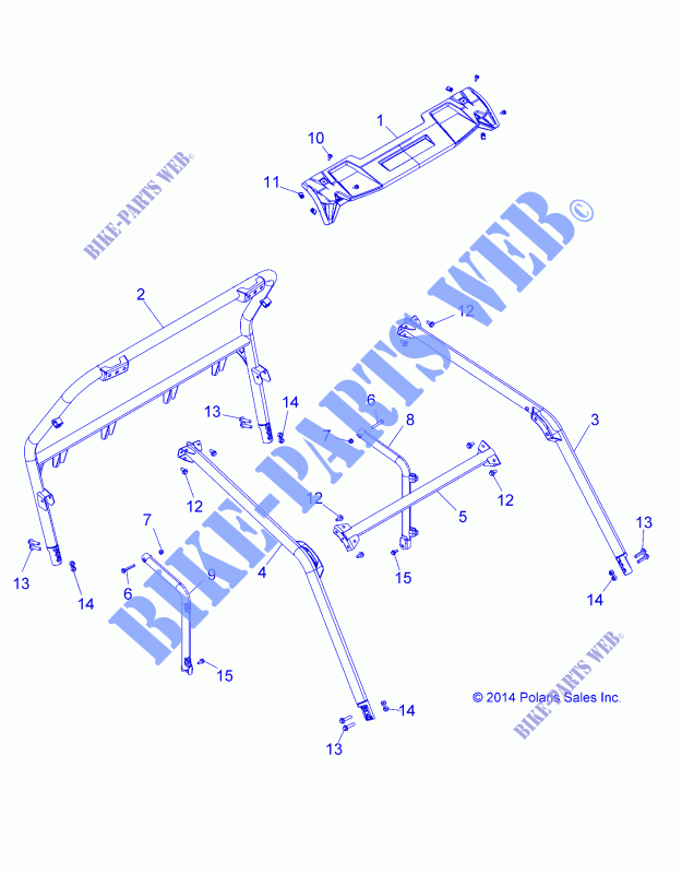 CHASSIS, CAB FRAME   Z15VBE87FK/JK (49RGRCAB15RZR900) for Polaris RZR 900 60 INCH EPS INTL 2015