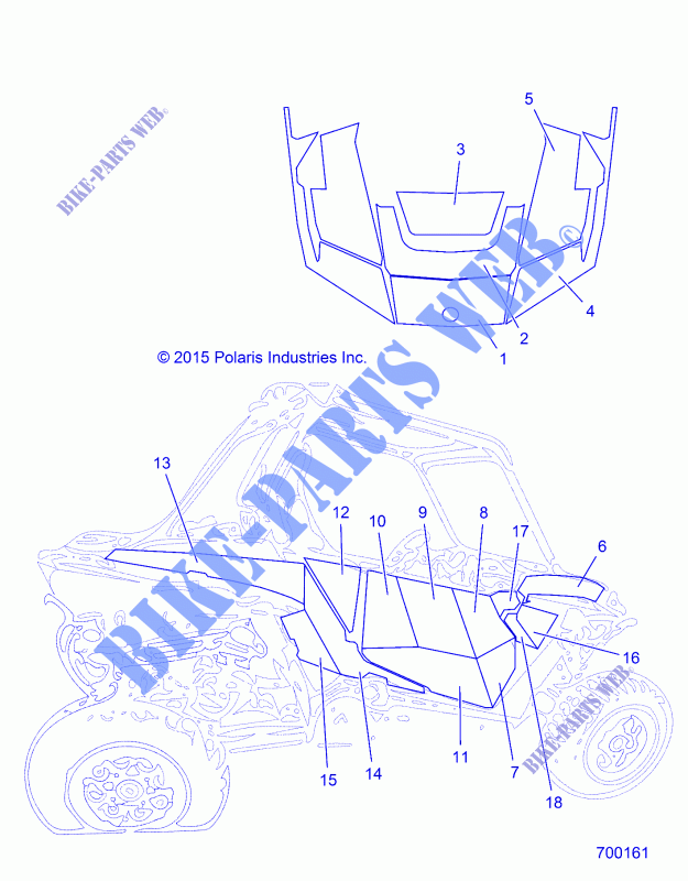 DECALS   Z15VDE99EW (700161) for Polaris RZR RS1 2018