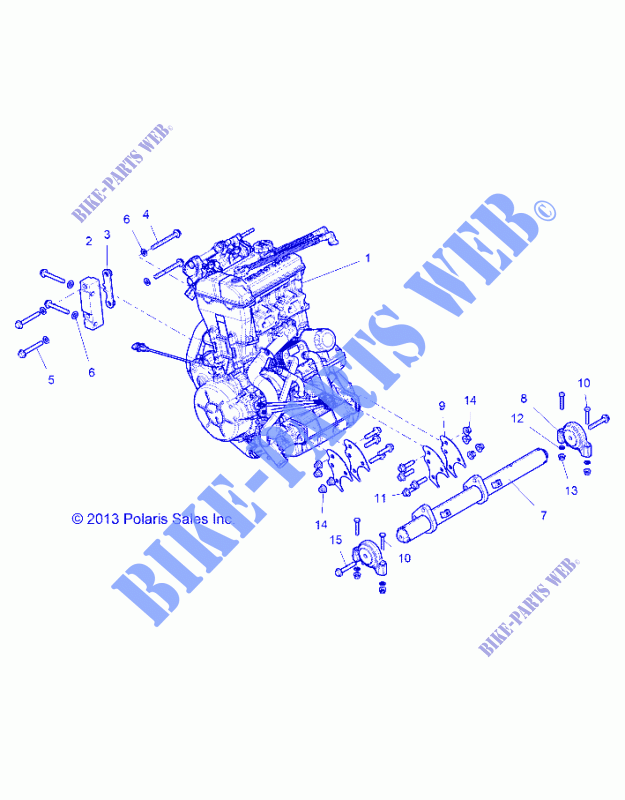 ENGINE, MOUNTING   Z15VDE99AT/AL/AV/AW/LP/EW/AO/AP/AZ/K99AA/AU (49RGRENGINEMTG14RZR1000) for Polaris RZR RS1 2018