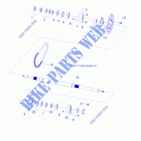 WHEELS, REAR AXLE   R14VA17AA/AF (49RGRAXLE12RZR170) for Polaris RZR 170 2014