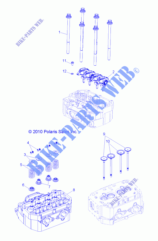 CYLINDER HEAD AND VALVES   Z14XE7EAL/X (49RGRVALVE11RZRS) for Polaris RZR 4 800 EPS LE 2014