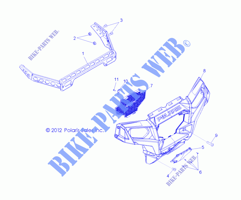 FRONT BUMPER   Z14XE7EAL/X (49RGRBUMPER13RZR) for Polaris RZR 4 800 EPS LE 2014