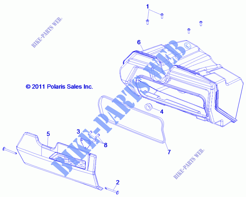 GLOVE BOX   Z14VH6EAI (49RGRGLOVEBOX12RZR) for Polaris RZR 570 / EPS LE 2014
