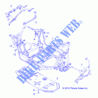 CHASSIS, MAIN FRAME AND SKID PLATE   Z14JT87AD/9EAO/9EAOL/9EAL (49RGRFRAME11RZR875) for Polaris RZR 900 / EPS LE 2014