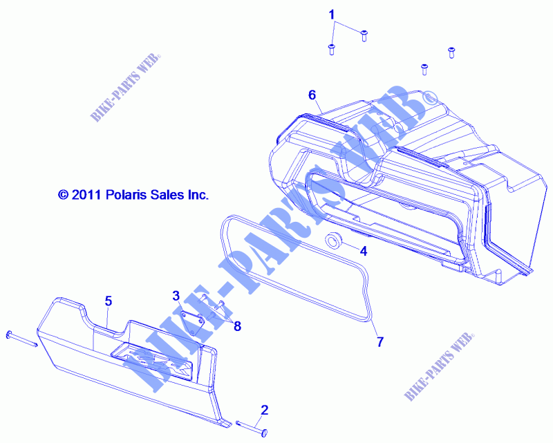 GLOVE BOX   Z14JT87AD/9EAO/9EAOL/9EAL (49RGRGLOVEBOX12RZR) for Polaris RZR 900 / EPS LE 2014