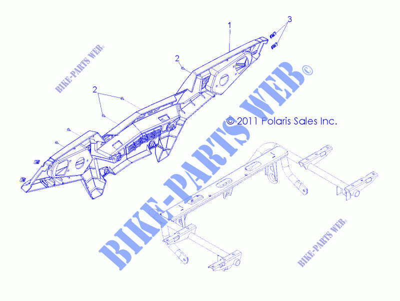 REAR BUMPER   Z14JT87AD/9EAO/9EAOL/9EAL (49RGRBUMPERRR12RZRXP900) for Polaris RZR 900 / EPS LE 2014