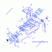 REAR RACK and FENDERS   Z14JT9EFX (49RGRRACKMTG13RZRXP900I) for Polaris RZR 900 INTL 2014