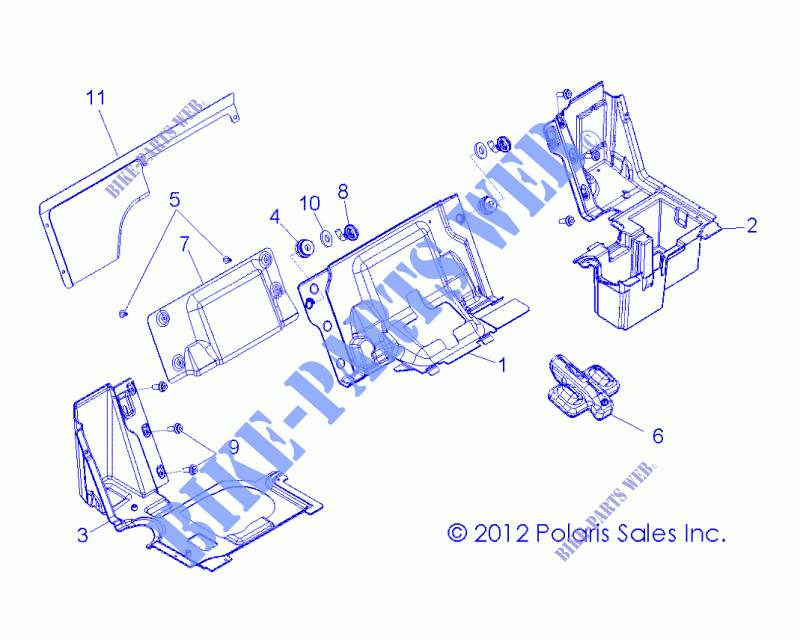 SEAT DIVIDER   Z14JT9EFX (49RGRSEATDVD13RZRXP900I) for Polaris RZR 900 INTL 2014