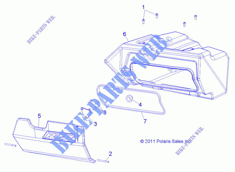 GLOVE BOX   Z14VE76AD/7EAL/7EAW/EAJ/EAU (49RGRGLOVEBOX12RZRS) for Polaris RZR S 800 / EPS / LE / FOX 2014