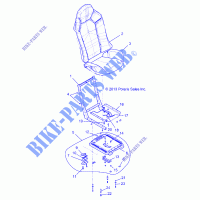 SEAT ASM. AND SLIDER   Z14ST1EAM/EAW/EAK/EAN/EFW (49RGRSEAT14RZR1000) for Polaris RZR XP 1000 EPS 2014