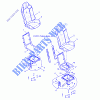 SEAT ASM. AND SLIDER   Z146T1EAM/EAW (49RGRSEAT1410004) for Polaris RZR XP 4 1000 EPS 2014