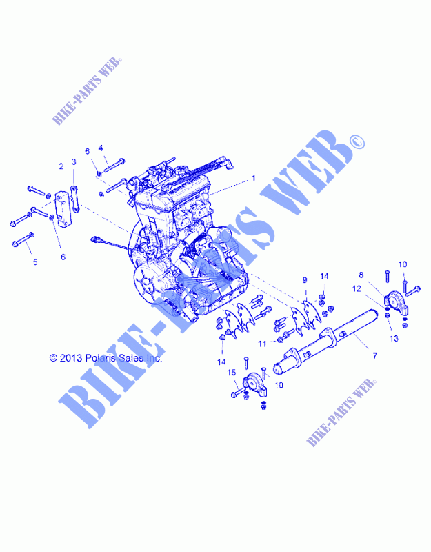 ENGINE, MOUNTING   Z146T1EAM/EAW (49RGRENGINEMTG14RZR1000) for Polaris RZR XP 4 1000 EPS 2014
