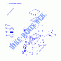 ENGINE, AIR INTAKE SYSTEM   R13VA17AA/AB (49RGRAIR BOX13RZR170) for Polaris RZR 170 2013