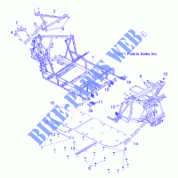 CHASSIS, MAIN FRAME AND SKID PLATE   R13XE76AD/EAI (49RGRFRAME12RZR4) for Polaris RZR 4 800 EFI 2013