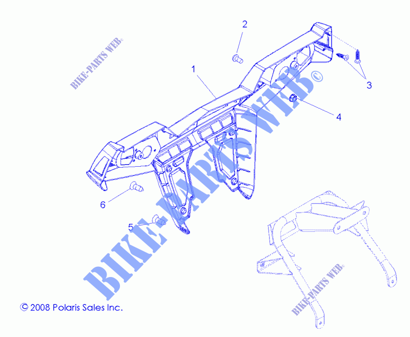REAR BUMPER   R13XE76AD/EAI (49RGRBUMPERRR09RZR) for Polaris RZR 4 800 EFI 2013