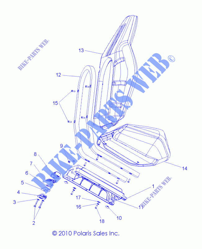 SEAT ASM.   R13XE76AD/EAI (49RGRSEAT11RZR) for Polaris RZR 4 800 EFI 2013