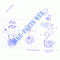CYLINDER HEAD, CAMS AND VALVES   A14MH57TD (49RGRCYLINDERHD14570) for Polaris SPORTSMAN 570 EFI HD 2014